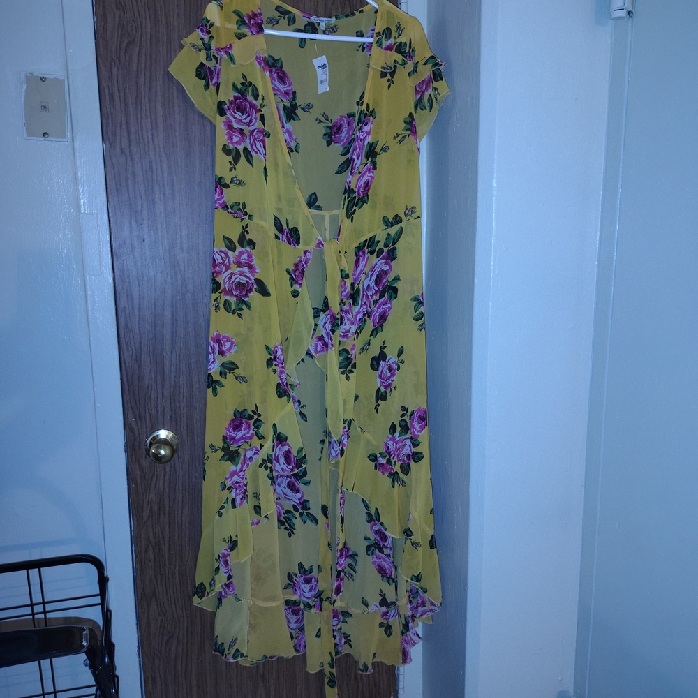 Charlotte Russe Yellow Floral High Low Dress